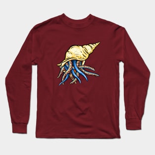 Octopus Tentacles in A Conch Seashell Illustration Long Sleeve T-Shirt